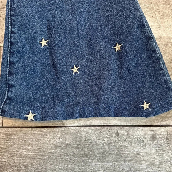 ALTERED SHORT Judy Blue Star Embroidered Super Flare Jeans Size 13 / 31 - Picture 4 of 8